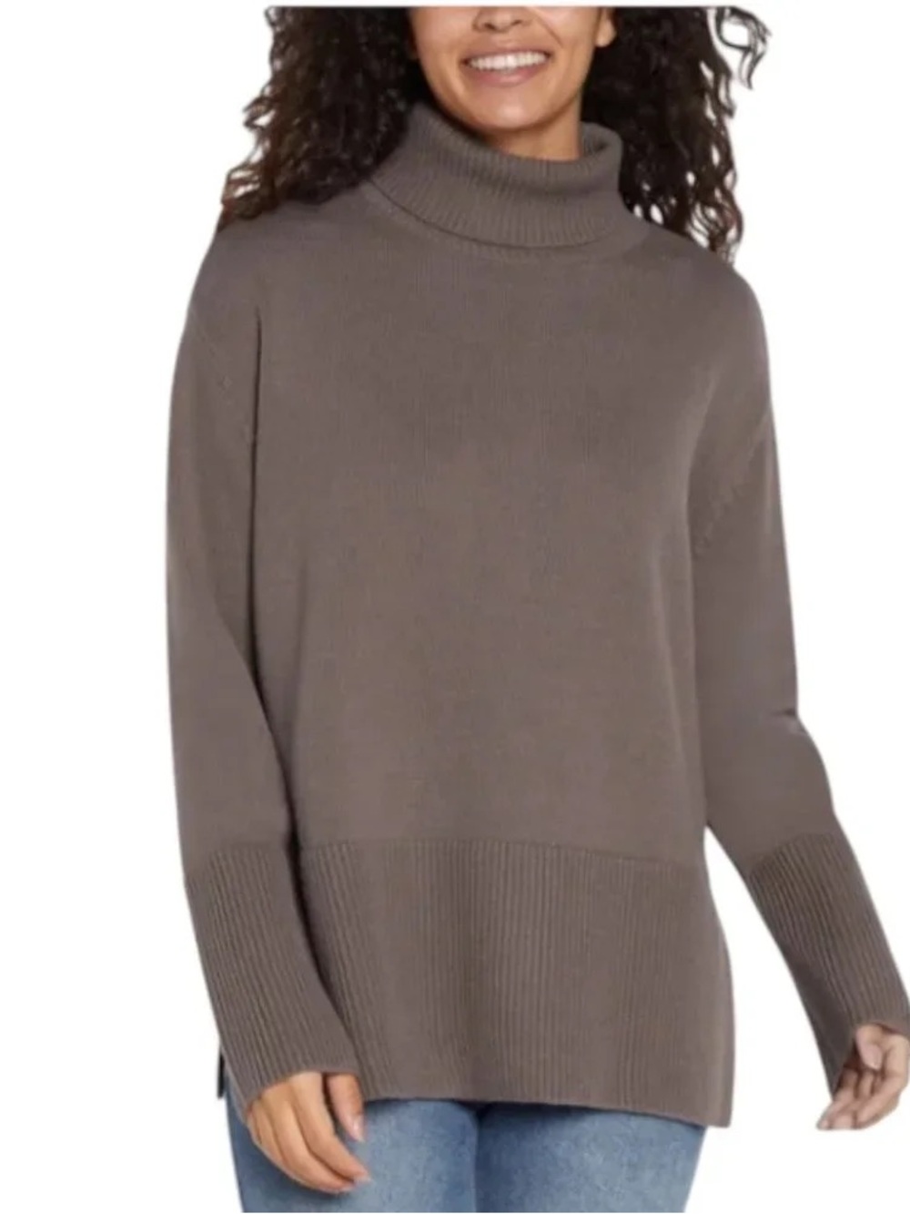 GAP 24/7 Split Hem Turtleneck 100% Cotton Knit Sweater